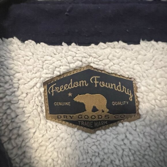 Freedom Foundry Men’s Shacket XL Blue/Gray Plaid Sherpa Lined Fleece Jacket - Picture 3 of 12